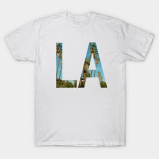 Los Angles Word Art Sign with Palm Trees - LA California Dreaming T-Shirt